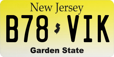 NJ license plate B78VIK