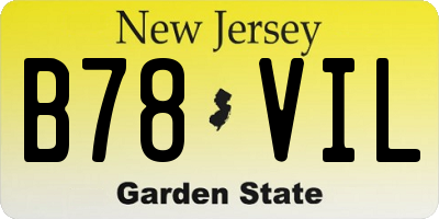 NJ license plate B78VIL