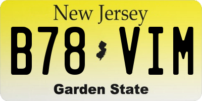 NJ license plate B78VIM