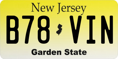 NJ license plate B78VIN