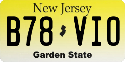 NJ license plate B78VIO