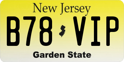 NJ license plate B78VIP