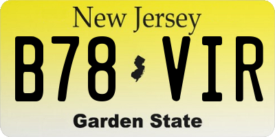 NJ license plate B78VIR