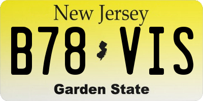 NJ license plate B78VIS