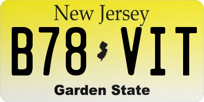 NJ license plate B78VIT