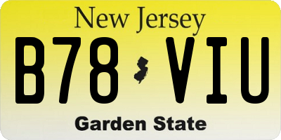 NJ license plate B78VIU