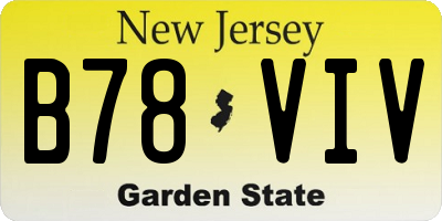 NJ license plate B78VIV