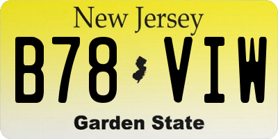 NJ license plate B78VIW