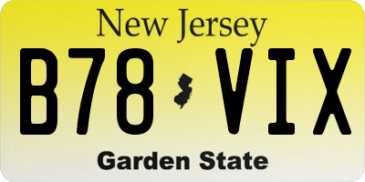 NJ license plate B78VIX