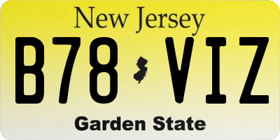 NJ license plate B78VIZ