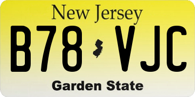 NJ license plate B78VJC