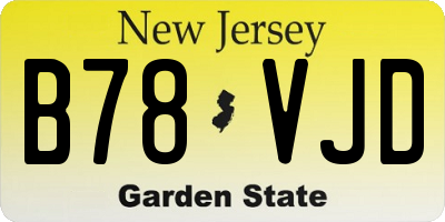 NJ license plate B78VJD