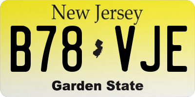 NJ license plate B78VJE