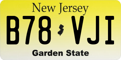 NJ license plate B78VJI