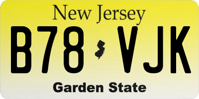 NJ license plate B78VJK
