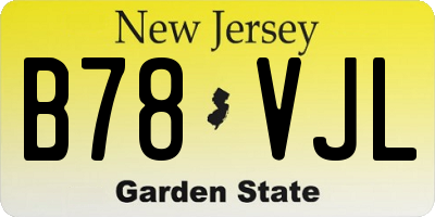 NJ license plate B78VJL
