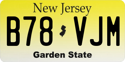 NJ license plate B78VJM