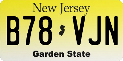 NJ license plate B78VJN