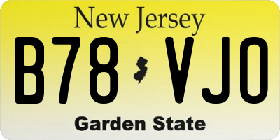 NJ license plate B78VJO