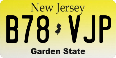 NJ license plate B78VJP
