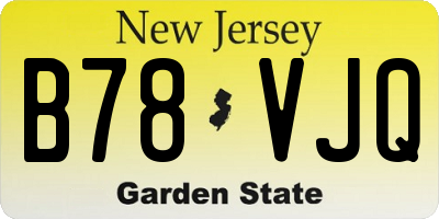 NJ license plate B78VJQ