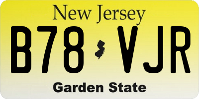 NJ license plate B78VJR
