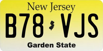 NJ license plate B78VJS