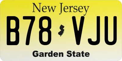 NJ license plate B78VJU