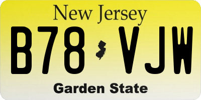 NJ license plate B78VJW