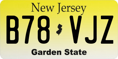NJ license plate B78VJZ