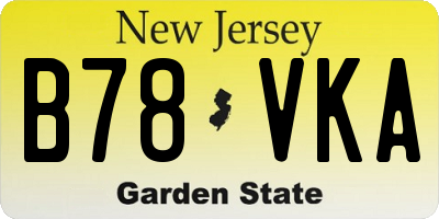 NJ license plate B78VKA