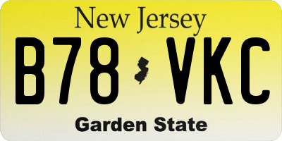 NJ license plate B78VKC