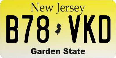 NJ license plate B78VKD