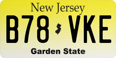 NJ license plate B78VKE