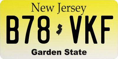 NJ license plate B78VKF