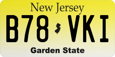 NJ license plate B78VKI