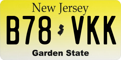NJ license plate B78VKK