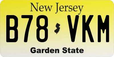 NJ license plate B78VKM