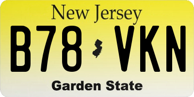NJ license plate B78VKN