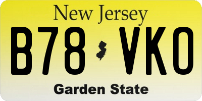 NJ license plate B78VKO