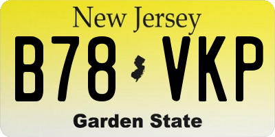 NJ license plate B78VKP