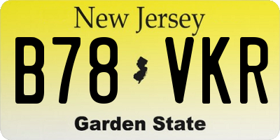 NJ license plate B78VKR