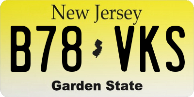 NJ license plate B78VKS