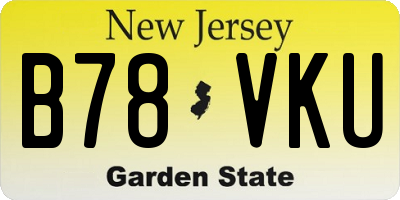 NJ license plate B78VKU