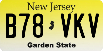 NJ license plate B78VKV