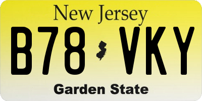 NJ license plate B78VKY
