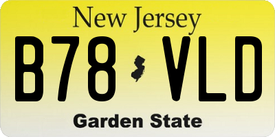 NJ license plate B78VLD
