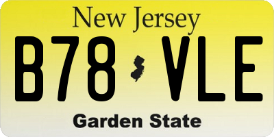 NJ license plate B78VLE