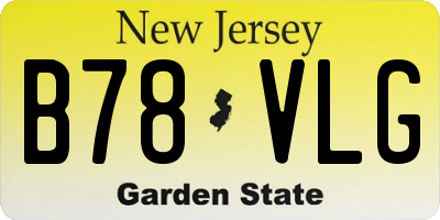 NJ license plate B78VLG