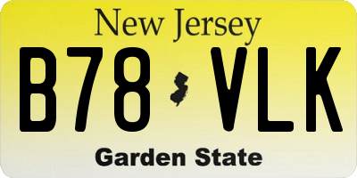 NJ license plate B78VLK